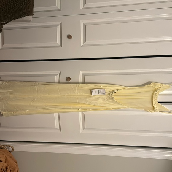 Pastel Yellow Satin Slip Dress - Picture 5 of 7